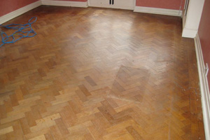 Before wood floor sanding London